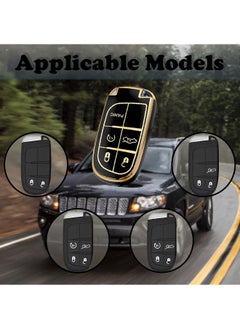 Generic TPU Soft Car Auto Key Cover Case Holder Bag for Jeep Chrysler Grand Cherokee Wagoneer 2021 2022 2023 2024 Fob Shell Protector  - Image 3