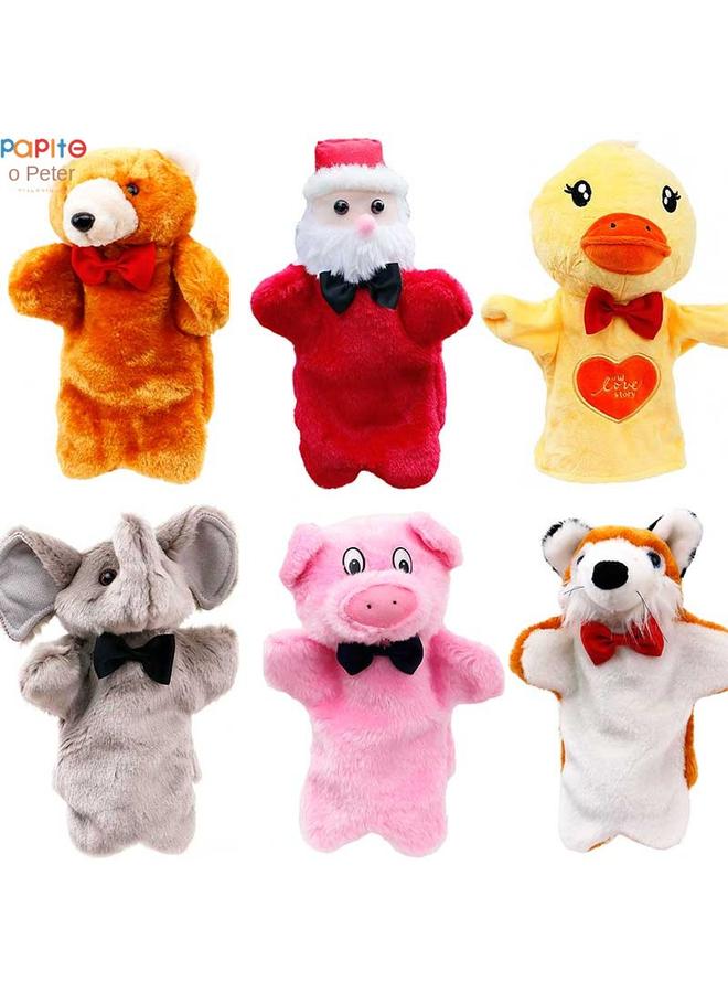 Bluejw New Style Bow Tie Bunny Hand Figure Doll Teaching Toy Gloves Children Early Education Storytelling Parent-child Comfort Plush Doll - Image 2