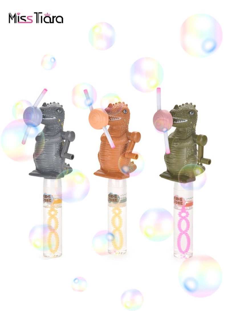 MissTiara 3 Pcs Dinosaur hand glow bubble wand Bubble Water Toy Party Favors for Kids Bubble Wands Toy, Party Favors, Goodie Bags Fillers, Birthday Day Gifts and Prize - Image 2