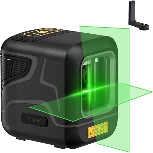 Fanttik D2 Pocket Green Laser Level, 100 ft Self-Leveling Cross Line Laser, Type-C Rechargeable, Rotatable 360 Degree, Pulse Mode, Magnetic Bracket, Carrying Pouch, for Picture Hanging and Home DIY - Image 1