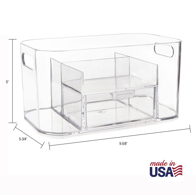 STORi Bliss Clear Makeup Organizer for Countertop, Divided Bathroom Organizer & Storage Drawer, Makeup Brush Holder, Cosmetic & Nail Polish Organizer, Made in USA - Image 5