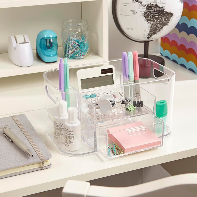 STORi Bliss Clear Makeup Organizer for Countertop, Divided Bathroom Organizer & Storage Drawer, Makeup Brush Holder, Cosmetic & Nail Polish Organizer, Made in USA - Image 4