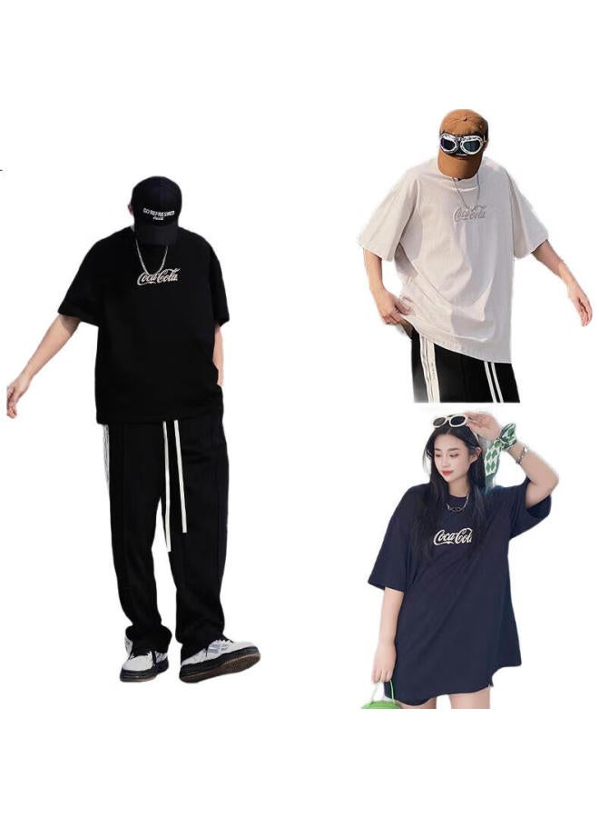 Coca-Cola Short-Sleeve T-Shirt, Unisex Casual Loose Classic Basic Undershirt, Star Dust Black, M - Image 3