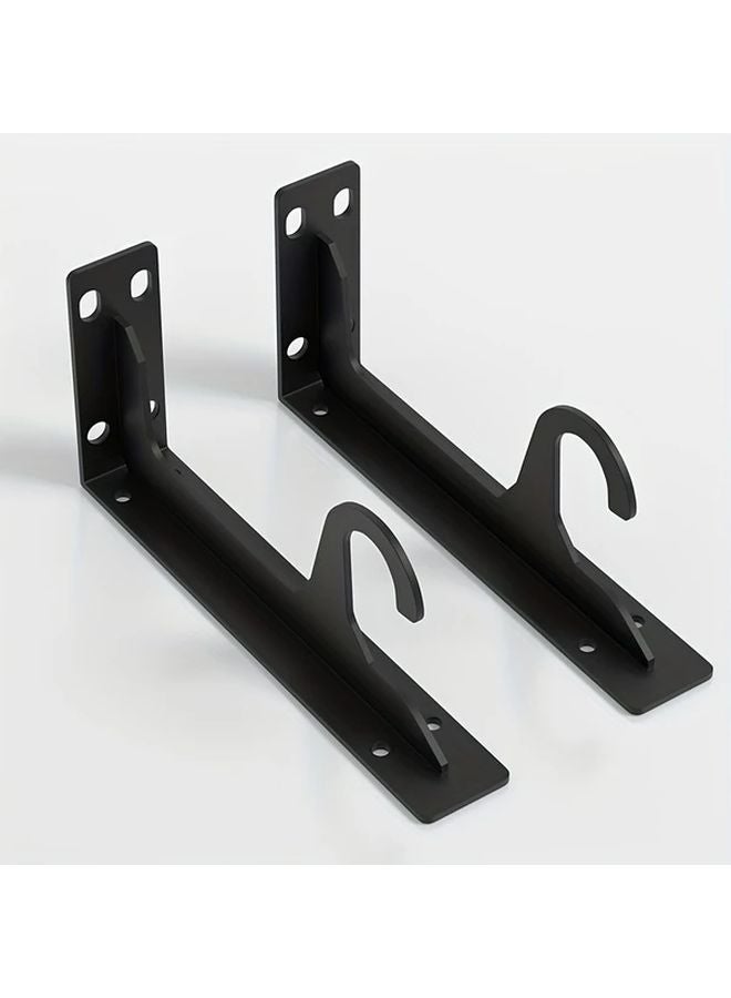 2Pcs Black 15 15 Inch Heavy Duty Metal Wall Hooks Triangle Shelf Support Bracket - Image 4