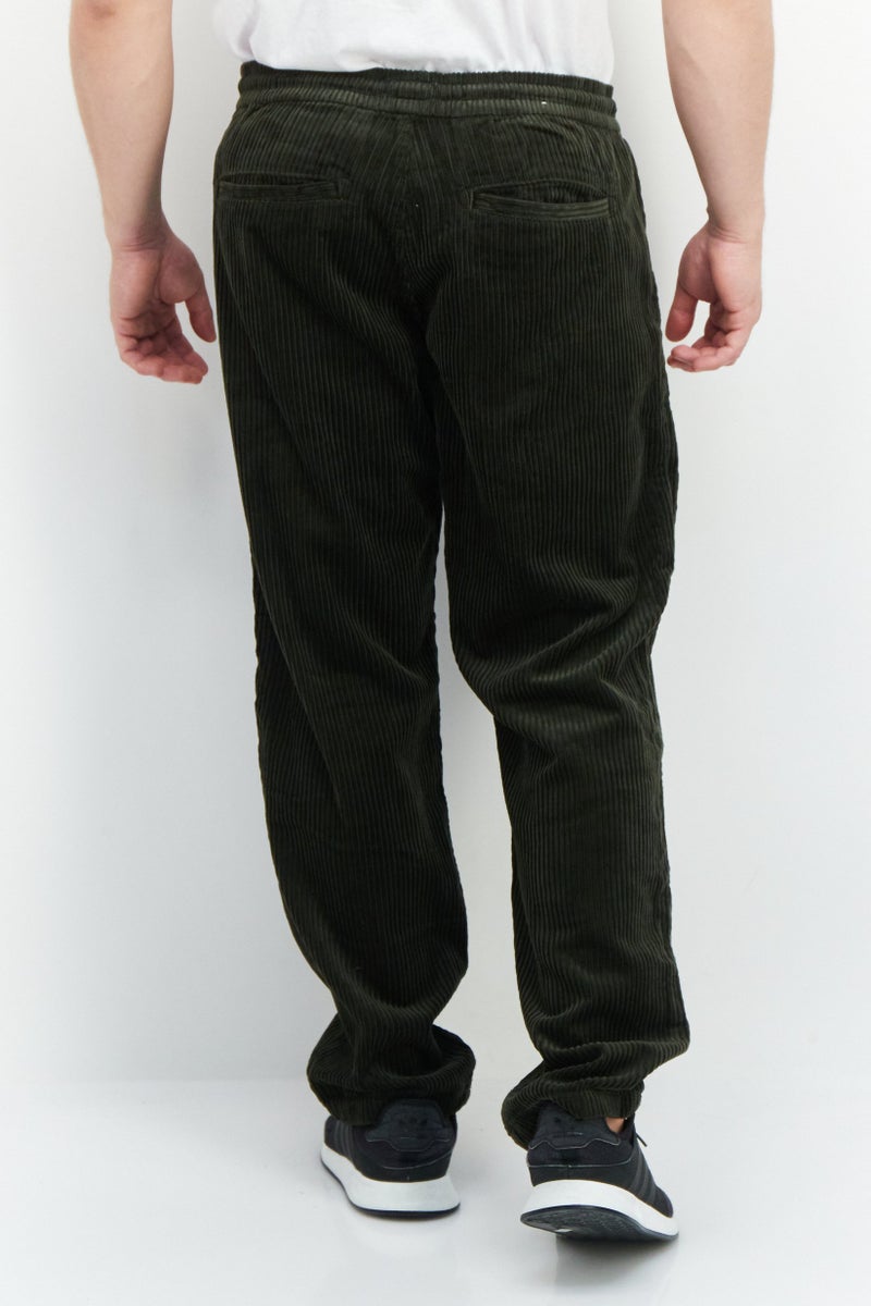 ESPRIT Men Relaxed Fit Drawstring Ripped Pants, Dark Green - Image 2