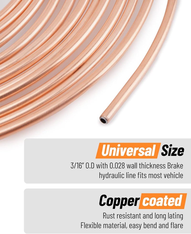Racewill 25 ft 3/16" Copper Coated Brake Line Kit with Tube Bender and Flaring Tool - Image 4