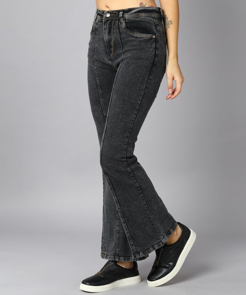 Nifty Women's Denim Wide Leg Jeans (Jean_1452_BLK_36_Black_36) - Image 4