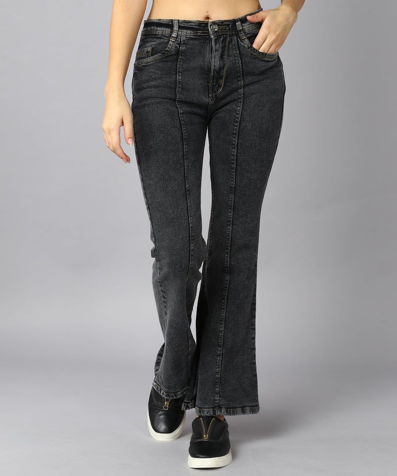 Nifty Women's Denim Wide Leg Jeans (Jean_1452_BLK_36_Black_36) - Image 2