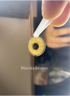Unibling Marina Brown Yearly Colored Contact Lenses, Unisex Cosmetic Contact Lenses, Enlargement Collection, Light Brown, With Case  - Image 2