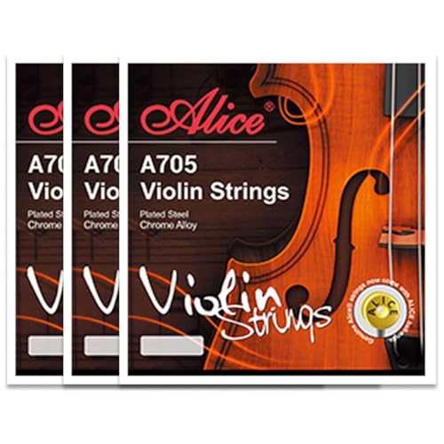 ALICE A-705 Violin String Set, Plated Steel Plain String, Steel Core, Ni-Fe Winding PACK OF 3 - Image 1