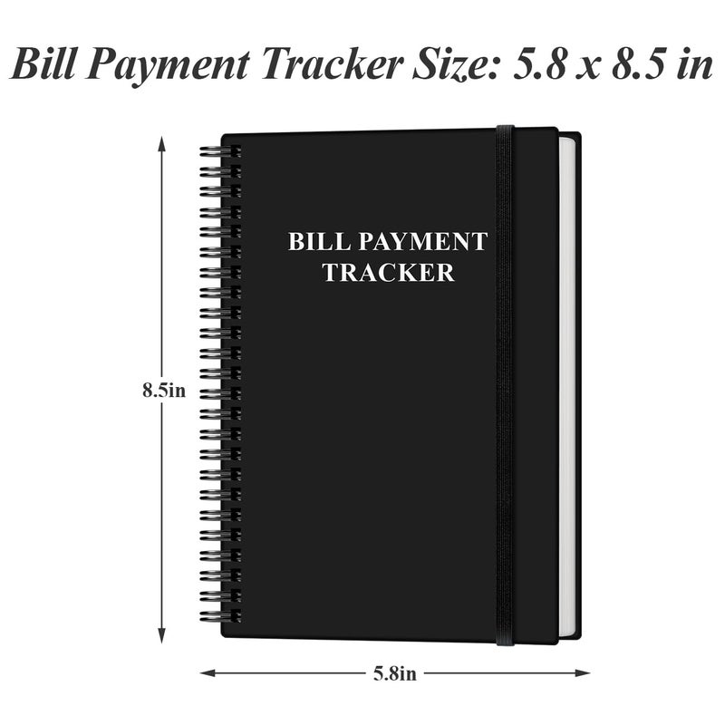 Yaridar Bill Payment Checklist - Monthly Bill Organizer & Planner for Personal Budgeting Financial, Bill Payment Tracker Notebook, 5.8" x 8.5", Black - Image 4