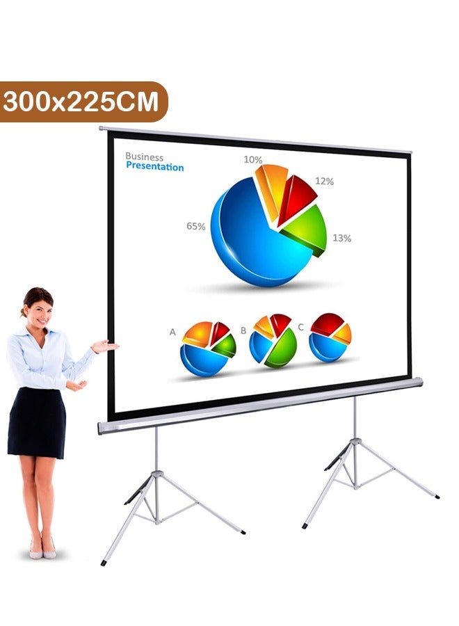 Taimi Tripod Screen Projector with Dual Tripods - 300X225cm  - Image 1