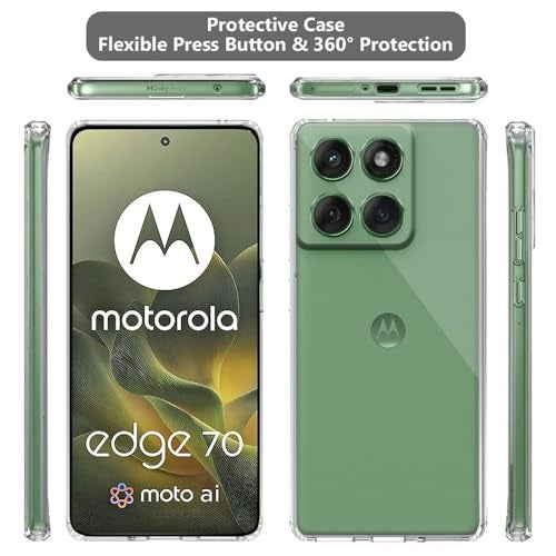 Casotec Crystal Clear Back Case for Motorola Moto Edge 70 5G | Raised Bumps for Camera & Screen Protection | Clear Soft Silicone Back Case Cover for Motorola Moto Edge 70 5G (TPU | Transparent) - Image 3