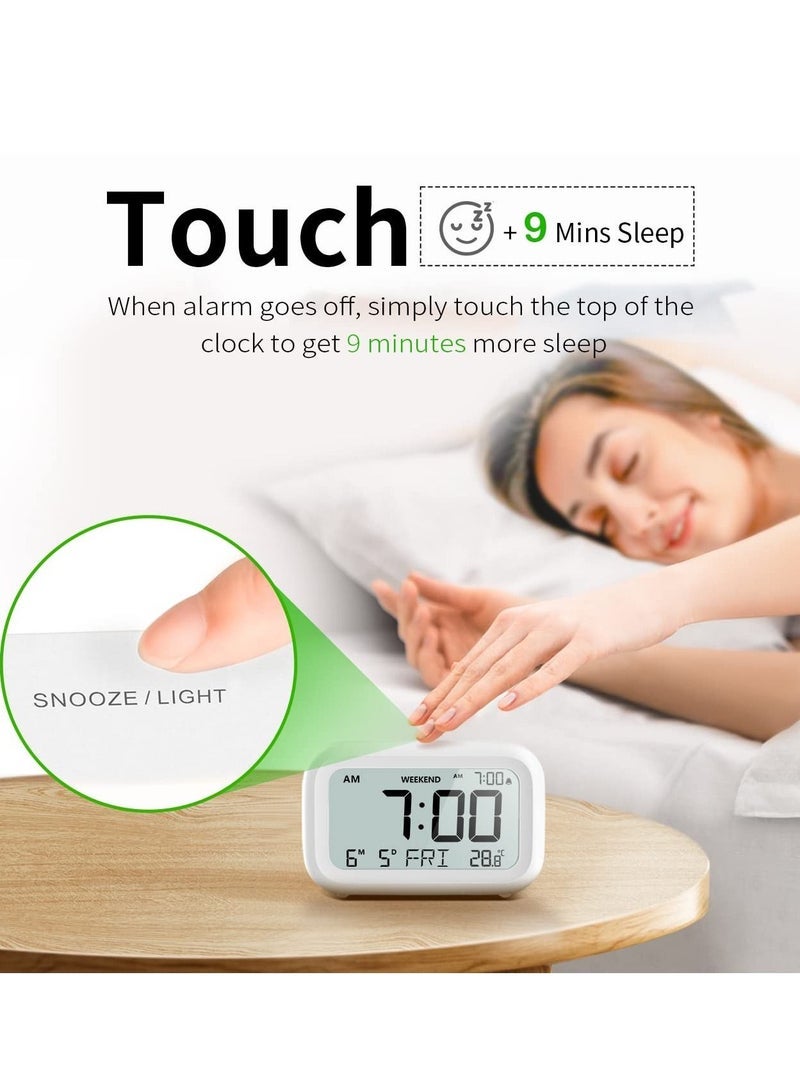 كابتن تيك Digital Alarm Clock, Bedside Battery Powered Lcd Display Volume Adjustable Multiple Modes Alarm Clock for Bedroom Office Desk Travel - Image 2