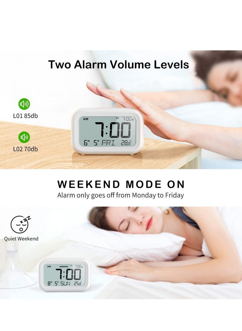 كابتن تيك Digital Alarm Clock, Bedside Battery Powered Lcd Display Volume Adjustable Multiple Modes Alarm Clock for Bedroom Office Desk Travel - Image 3