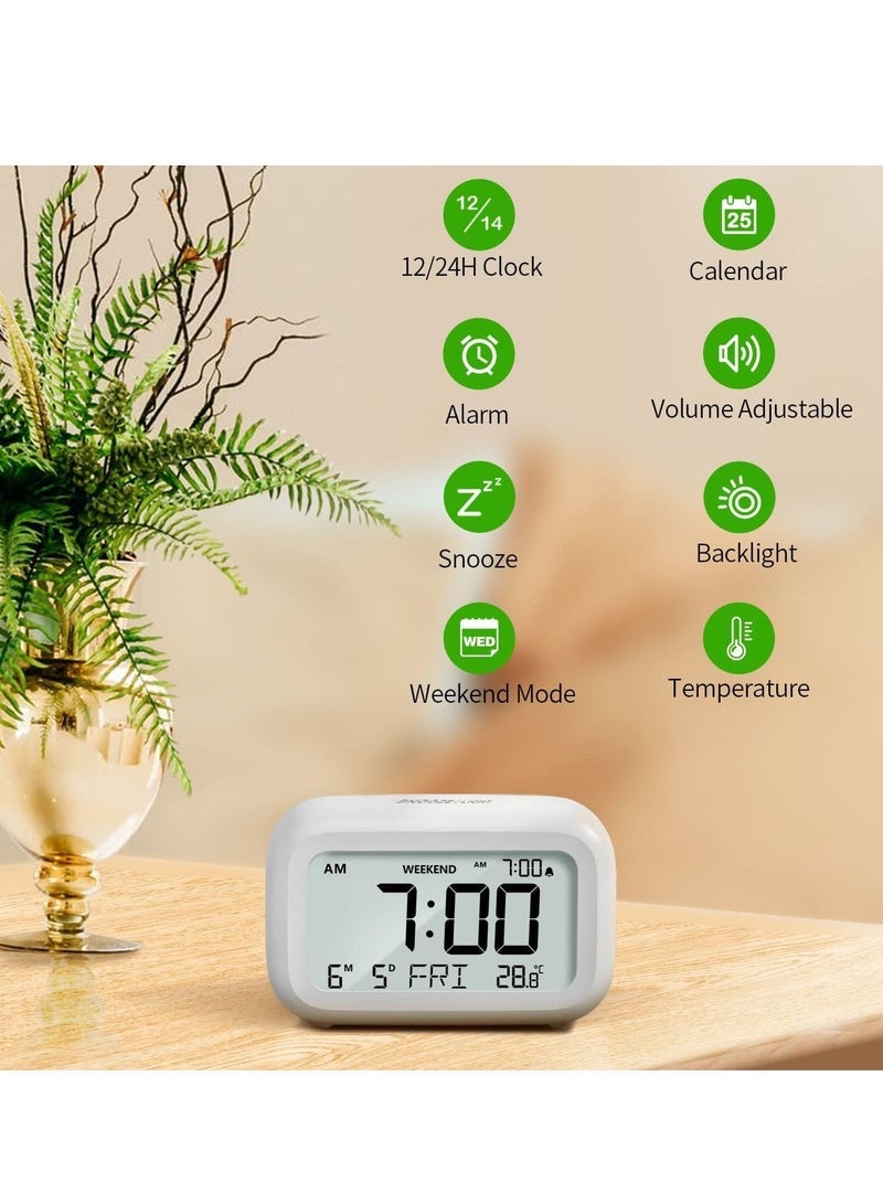 كابتن تيك Digital Alarm Clock, Bedside Battery Powered Lcd Display Volume Adjustable Multiple Modes Alarm Clock for Bedroom Office Desk Travel - Image 4