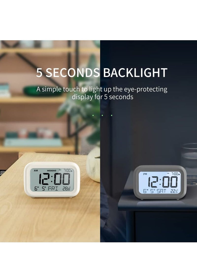 كابتن تيك Digital Alarm Clock, Bedside Battery Powered Lcd Display Volume Adjustable Multiple Modes Alarm Clock for Bedroom Office Desk Travel - Image 5