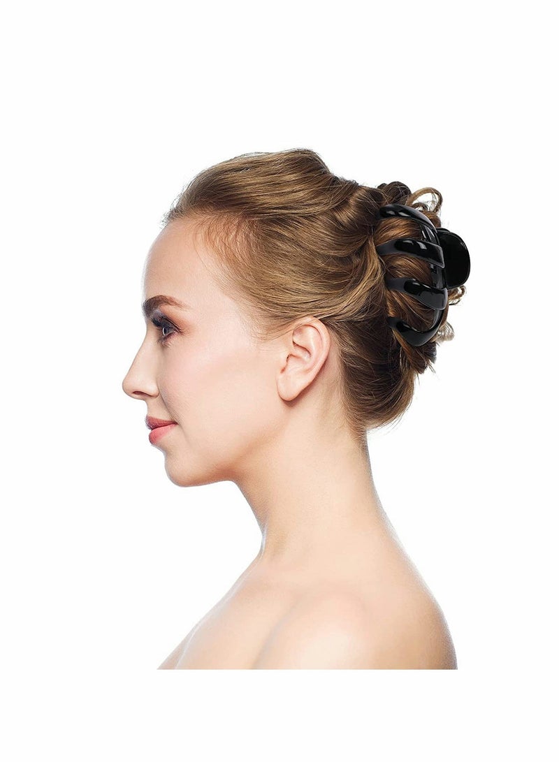 Captaintech 4 Pieces Large Grip Octopus Clip Spider Hair Claw Octopus Jaw Hair Claw Clips Hair Jaw Clips Strong Hold Jumbo Hair Clip for All Hair Types for Thick Hair Black Clear 8.5 cm - Image 3