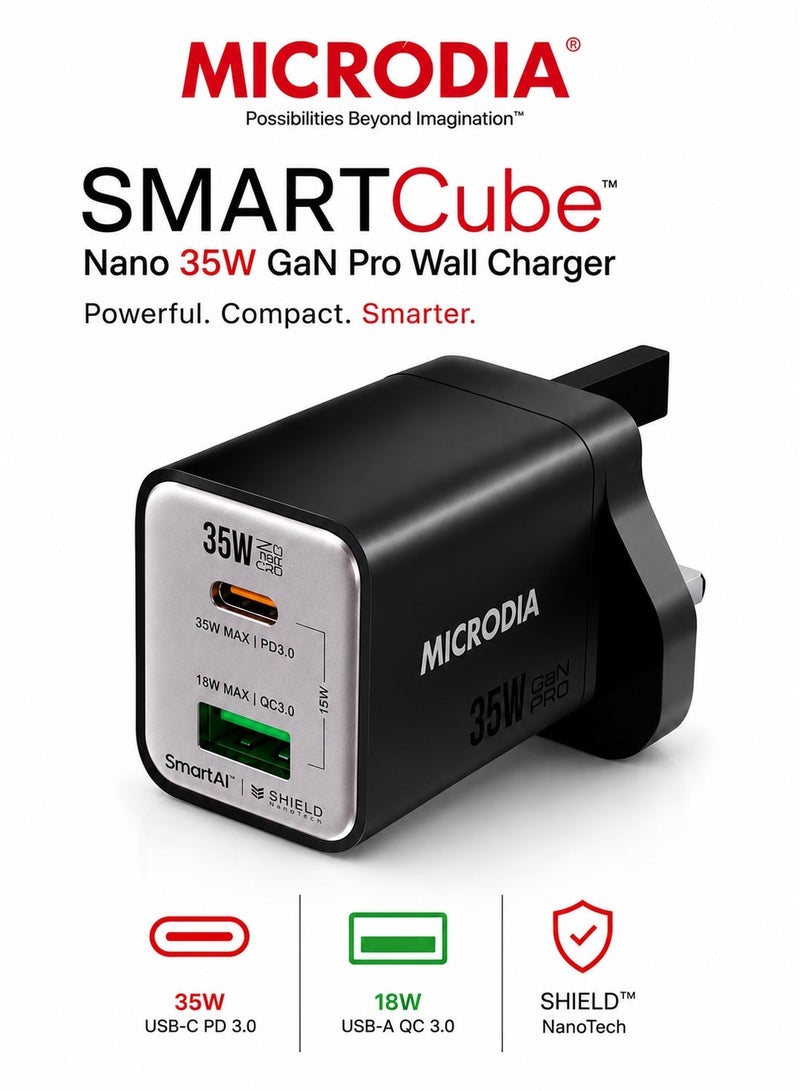 MICRODIA Fast Charging Bundle – 35W Dual-Port Wall Charger & 5000mAh Nano Power Bank - Image 2