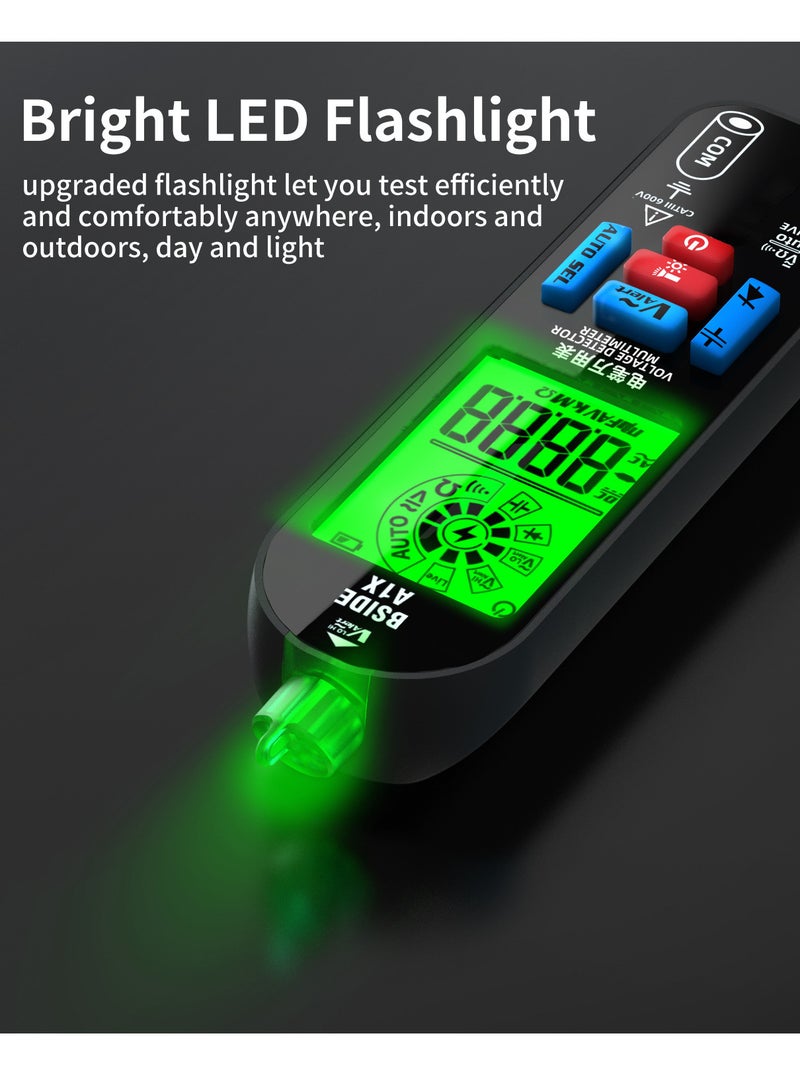 BSIDE Handheld Digital Multimeter Electric Test Pen Professional Voltage Resistance Diode Tester Live Wire Recognition Meter with Automatic Shutdown and Flashlight Function - Image 4