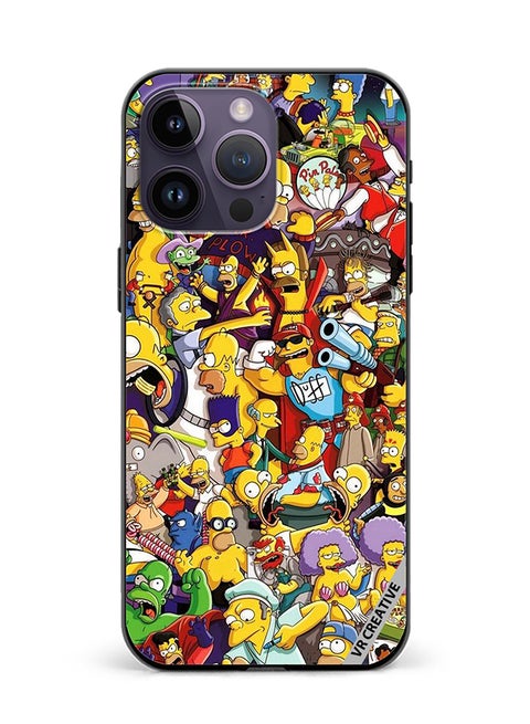 Protective Case Cover For Apple iPhone 16 Pro Simpsons Design Multicolour