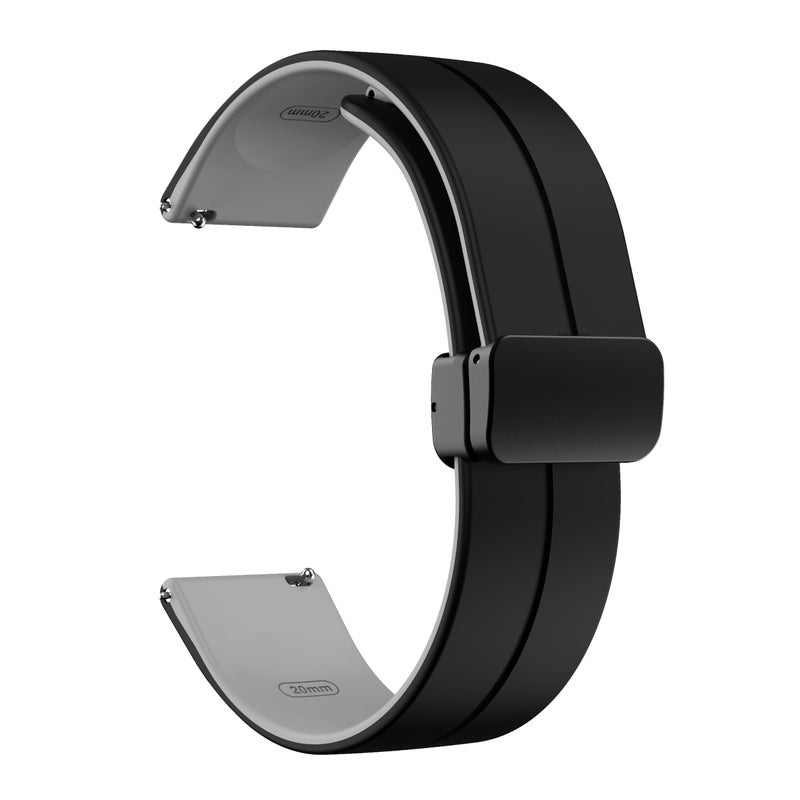 LYSMVIVI Soft Silicone Magnetic Watch Band 22mm 20mm 19mm 18mm 16mm with Quick Release Adjustable Sport Replacement Strap for Men Women - Image 2