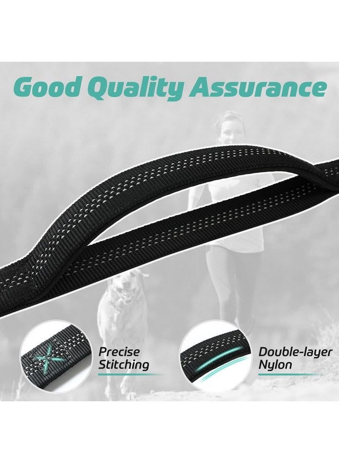 رابيتجو مقود تكتيكي للكلاب من rabbitgoo، مقود تدريب للكلاب مزود بممتص للصدمات، مقود عسكري أسود للكلاب مزود بمقبضين تحكم مبطنين للكلاب المتوسطة والكبيرة، بطول 5.2 قدم - Image 5