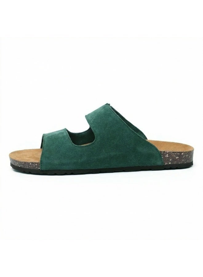 Stylish men's slippers with a modern and comfortable design – genuine leather and non-slip orthopedic sole, available in various sizes and colors. - Image 3