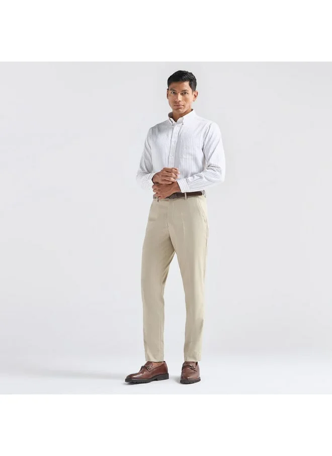FAV Textured Regular Fit Flexi Waist Trousers with Pockets