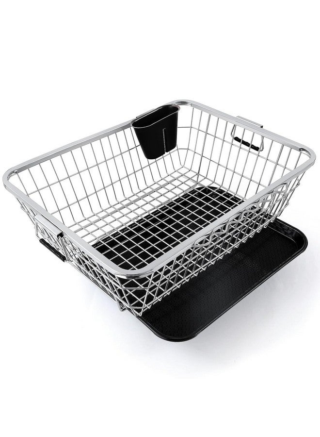 Birdwing Stainless Steel 64 * 48 * 23 Cm With Water Drip Traey Dish Drainer Rack, Utensil Drying Stand for Kitchen Plate Rack Bartan Basket Sink Top Dish Drainer Rack - Image 2