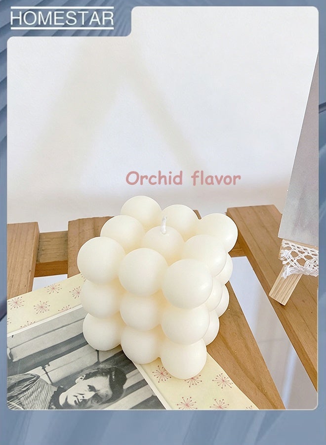 Soy Wax White Bubble Candles - Cool Shaped, Strong Scented Cube Funny Aesthetic Candle for Trendy Home Room Shelf Decor Home Use and Gifting - Image 2