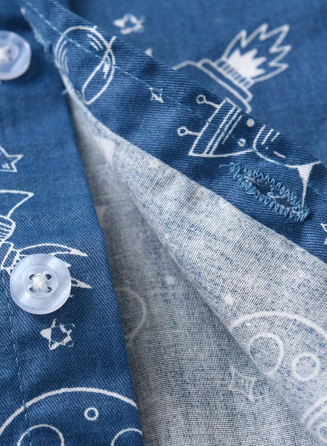 تايك تو قميص بطبعة فضاء وأكمام طويلة - Image 5