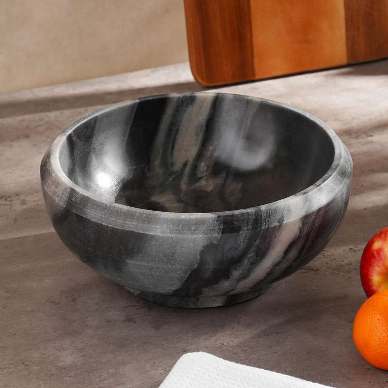 Pan Home Grey Marble Fruit Bowl for Home