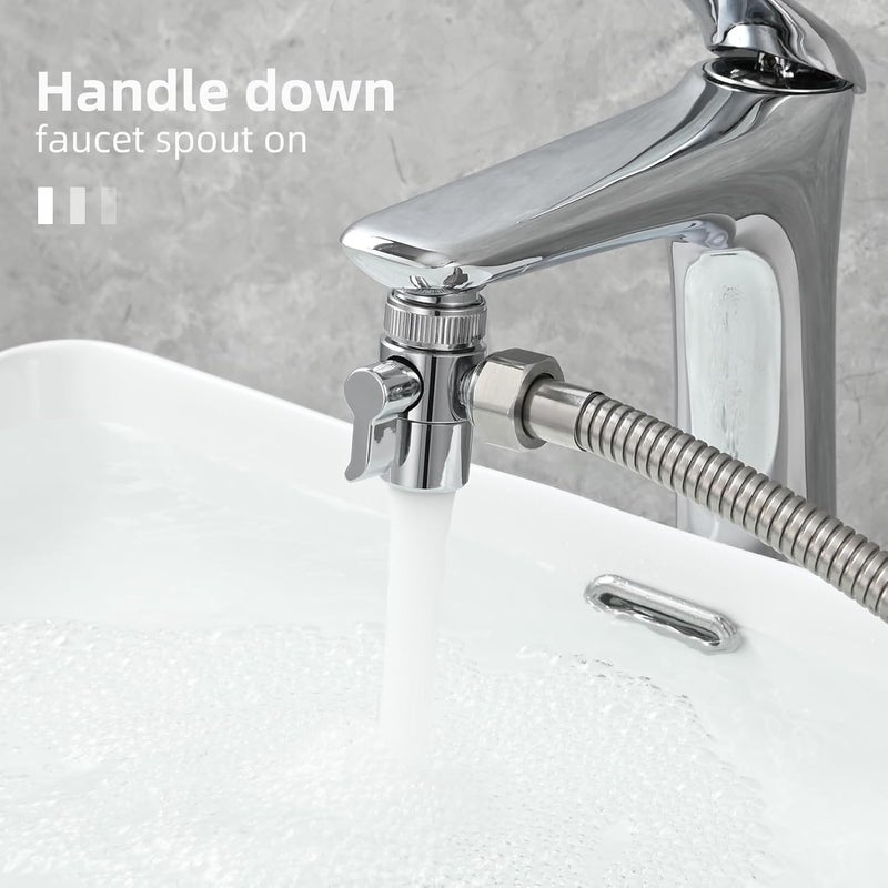 Tecmolog Faucet Diverter Valve to Sink Hose Sprayer Brass Faucet Splitter for Kitchen or Bathroom Tap, SBA021 - Image 3