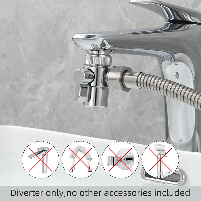Tecmolog Faucet Diverter Valve to Sink Hose Sprayer Brass Faucet Splitter for Kitchen or Bathroom Tap, SBA021 - Image 2