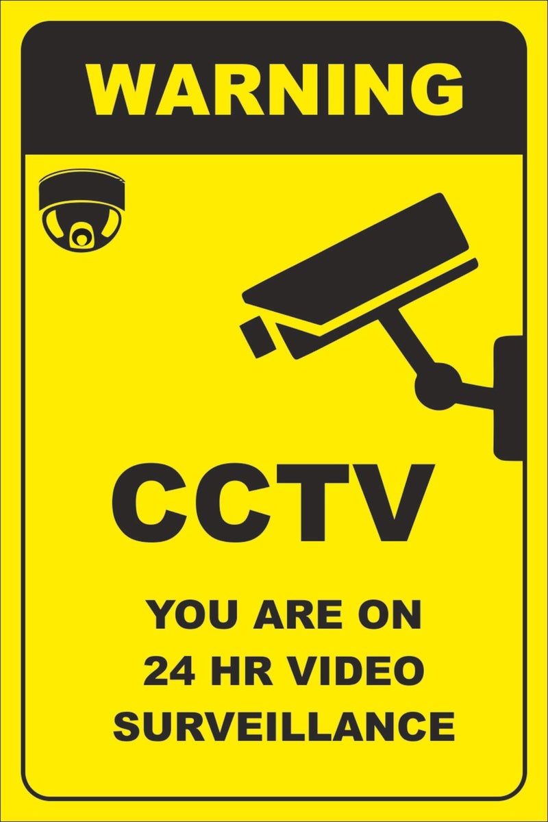 Edulearnable CCTV Surveillance PVC Sticker A5 Pack of 4 (14cm x 21cm) - Image 2