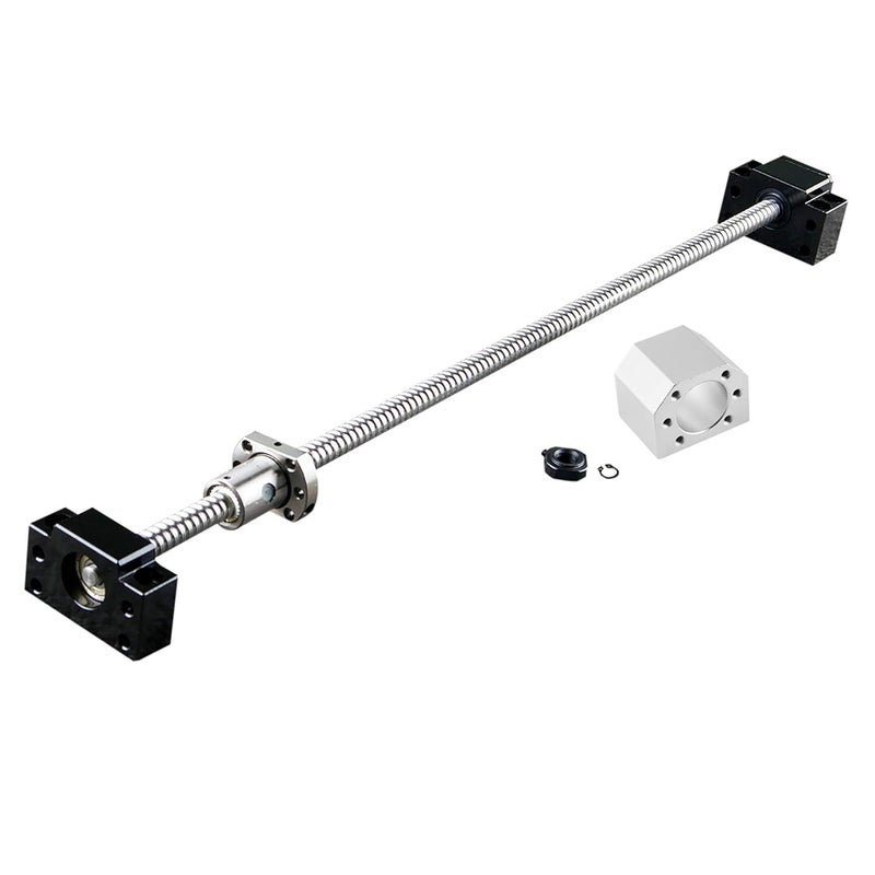 CHUANGNENG Ballscrew kit SFU1605 RM1605 250mm Ball Screws Bearings + Set BK/BF12 Kits End Support Ballnut Housing,with end Machining,Length Approx 9.84inch / 250mm for CNC Machine - Image 1