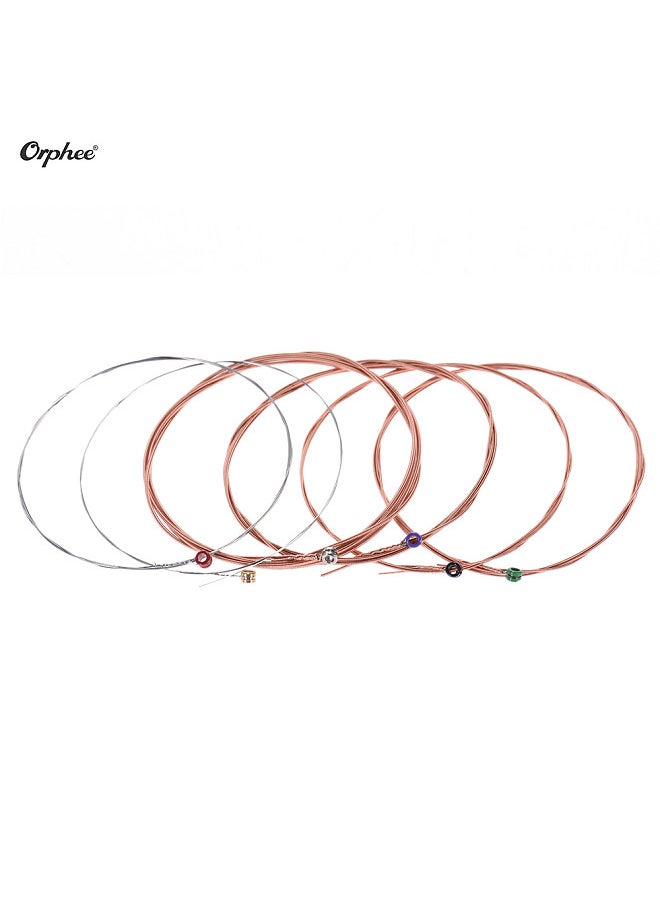Generic - TX620-P Acoustic Folk Guitar Steel Strings 6pcs Full Set Replacement (.010-.047) High-carbon Steel Core Copper Wire Wound Extra Light Tension with End Ball - Image 1