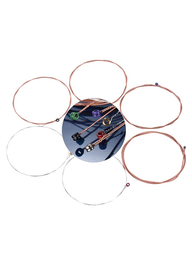Generic - TX620-P Acoustic Folk Guitar Steel Strings 6pcs Full Set Replacement (.010-.047) High-carbon Steel Core Copper Wire Wound Extra Light Tension with End Ball - Image 1