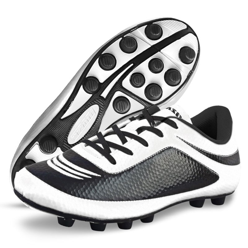 Vizari Infinity FG Soccer Cleats Firm Ground Soccer Cleats for Outdoor Surfaces and Fields Lightweight and Easy to wear Youth Soccer Cleats WhiteBlack Toddler - Image 2