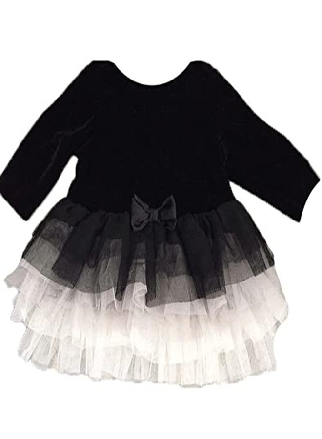 HIBA Black Velvet Dress for Baby Girl 2-3 Years - Image 1