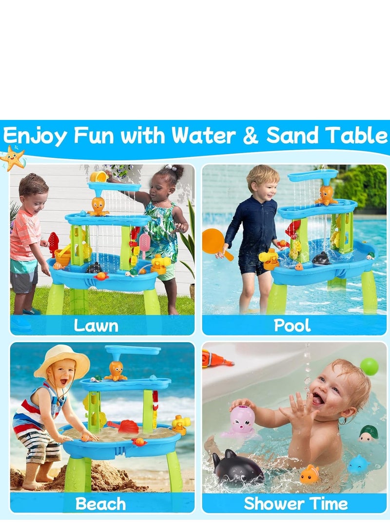 CUNUUDOOL Water Table for Toddlers 3-5without Pump Kids Sand and Water Activity Sensory Play Table Outdoor Toys for Kids Ages 4-8 Summer Outside Beach Pool Backyard Toys Age 3 4 5 Year Old Boys Girls Gifts,Blue.  - Image 3