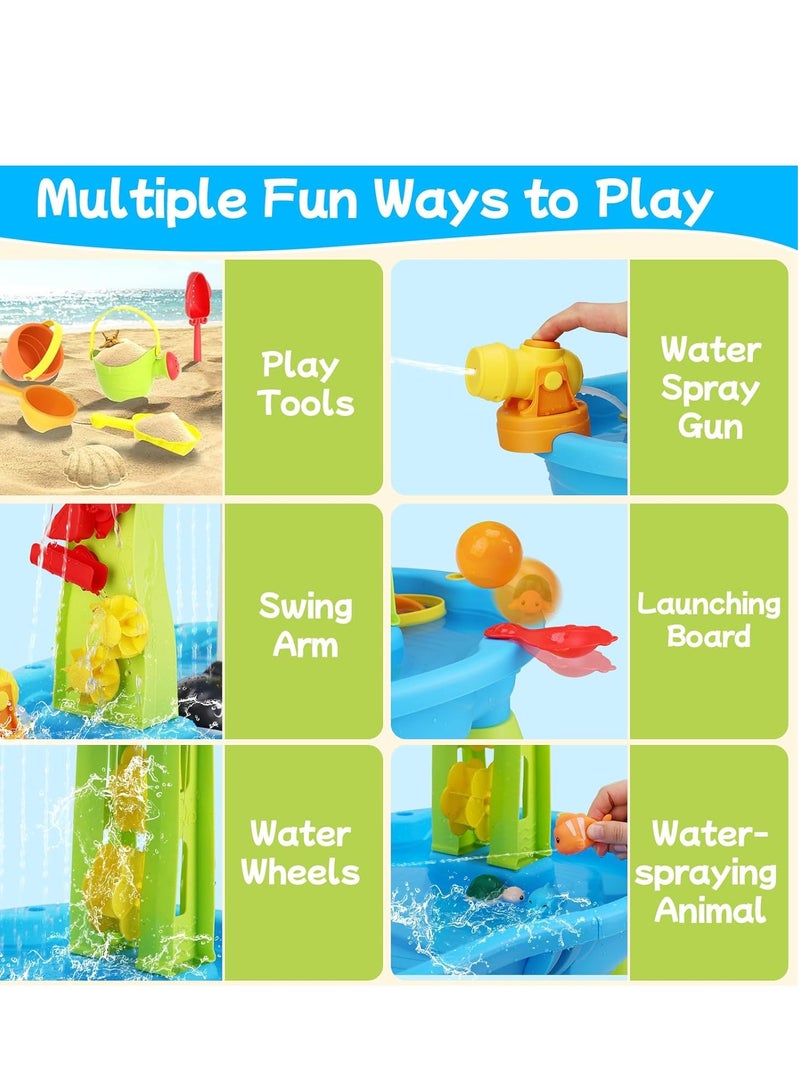 CUNUUDOOL Water Table for Toddlers 3-5without Pump Kids Sand and Water Activity Sensory Play Table Outdoor Toys for Kids Ages 4-8 Summer Outside Beach Pool Backyard Toys Age 3 4 5 Year Old Boys Girls Gifts,Blue.  - Image 4