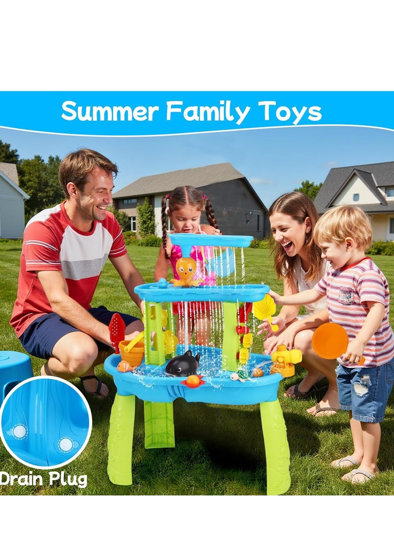 CUNUUDOOL Water Table for Toddlers 3-5without Pump Kids Sand and Water Activity Sensory Play Table Outdoor Toys for Kids Ages 4-8 Summer Outside Beach Pool Backyard Toys Age 3 4 5 Year Old Boys Girls Gifts,Blue.  - Image 5