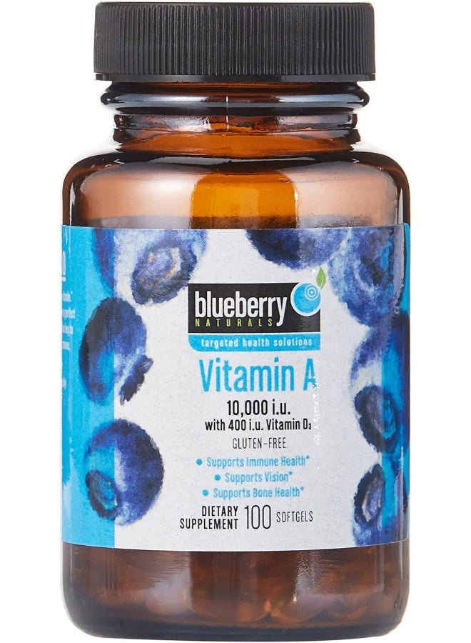 Blueberry Naturals Vitamin A 10,000IU Softgels 100's - Image 1
