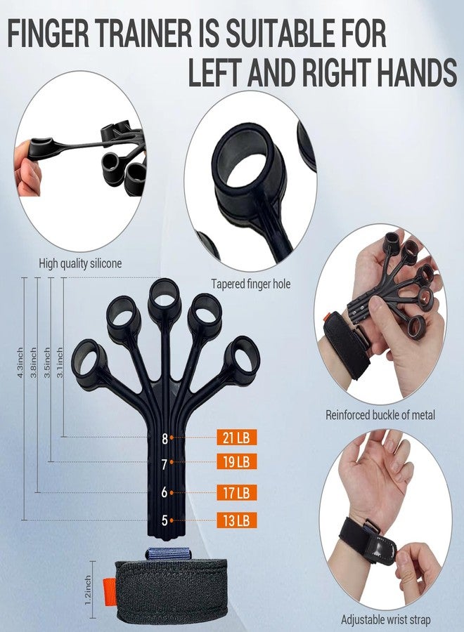 YESIMET Hand Grip Strengthener- Forearm Exerciser, Grip Strength Trainer, Hand Strength-Adjustable Resistance (22-132LBS) Forearm Workout with Digital Counter,Finger Exerciser, Finger Strength Trainer Combo Set - Image 5