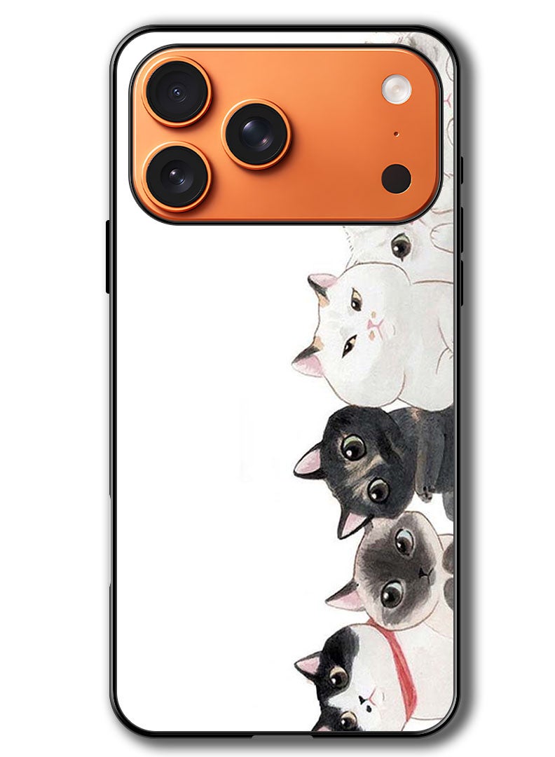 Theodor Case Compatible with Apple iPhone 17 Pro 6.3 Inch Protection Shockproof Bumper Cover Cute Cats - Image 1