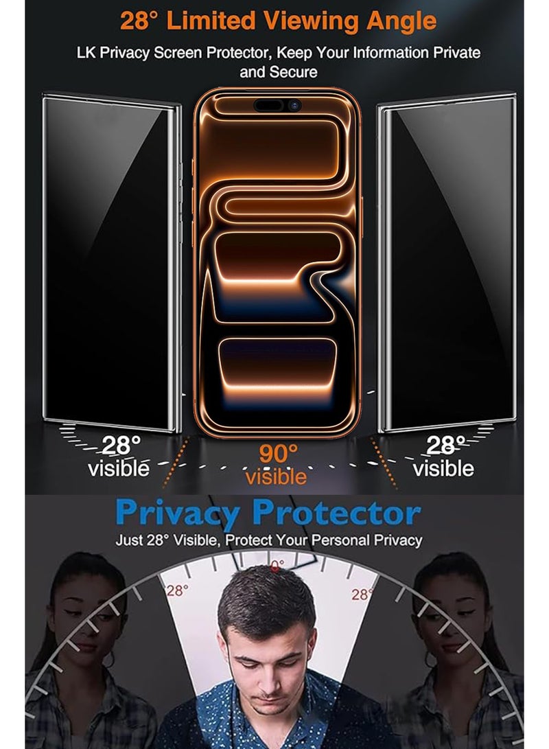 BYTER Apple iPhone 17 Pro Max Matte Ceramic Privacy Screen Protector – Premium Edge to Edge Anti Spy Privacy Ceramic Film, Delicate Touch, Anti-Explosion, Smooth Arc Edge, Easy Installation - Image 3