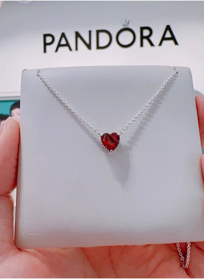 Pandora Violet Pandora necklace Sparkling Heart Halo 392542C01-45 silver  - Image 5