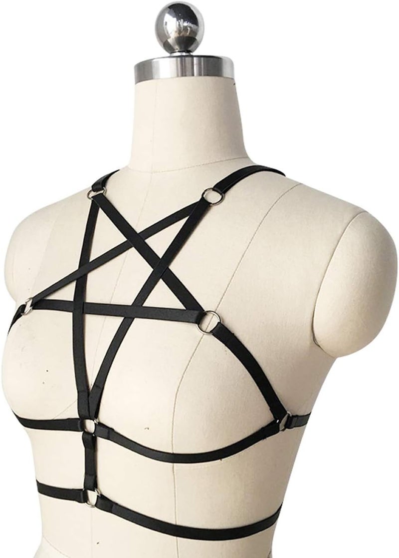 LIVE4COOL Women Harness Elastic Cupless Cage Bra Sexy Lingerie for Women Adjustable Hollow Out Crop Top Exotic Strap Bra - Image 2
